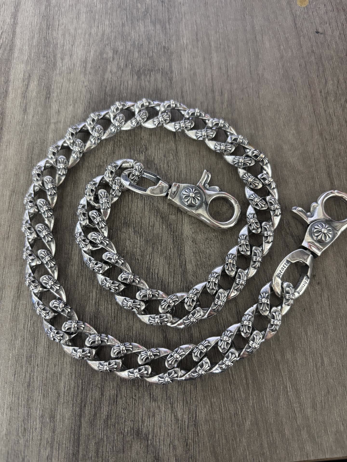 Chrome Hearts Silver Chain with Floral Design